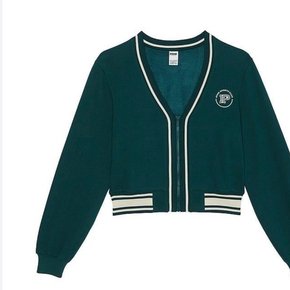 NWT PINK VS Ivy Fleece Front Zip Cardigan - Picture 4 of 12